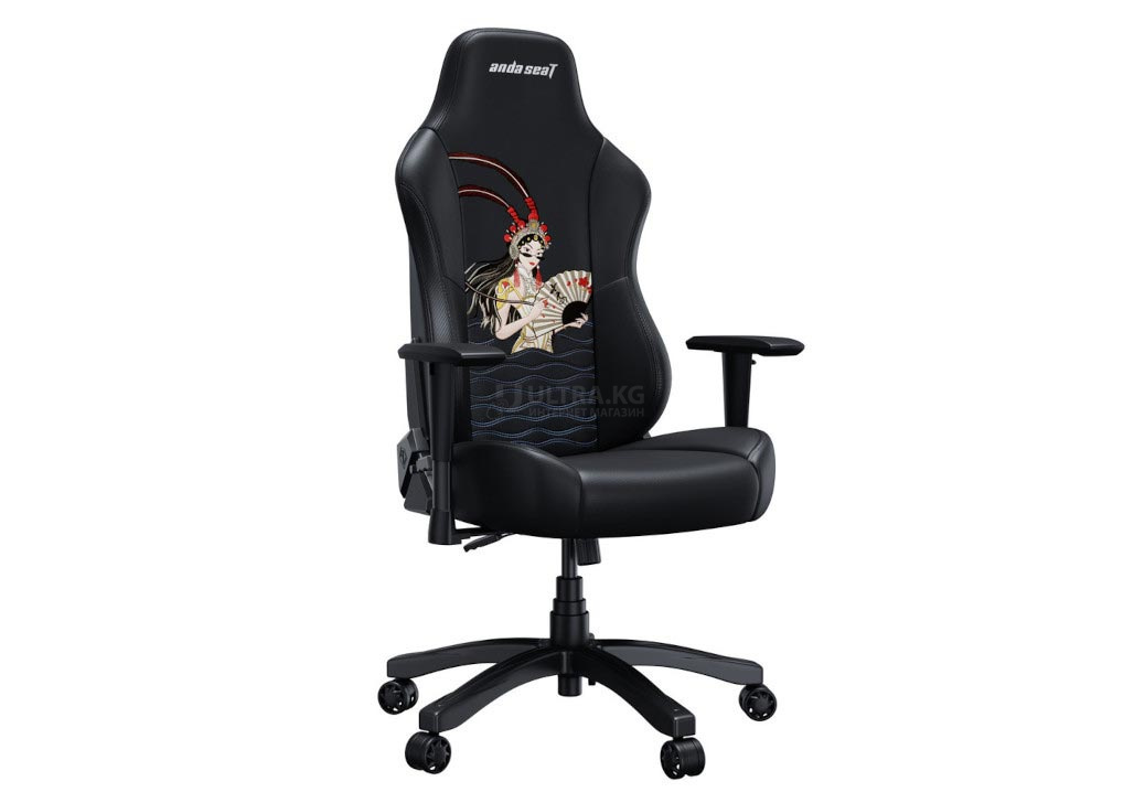 Игровое кресло AndaSeat Phantom 3 Opera BLACK (2D подлокотники, колёса 60 мм, экокожа)