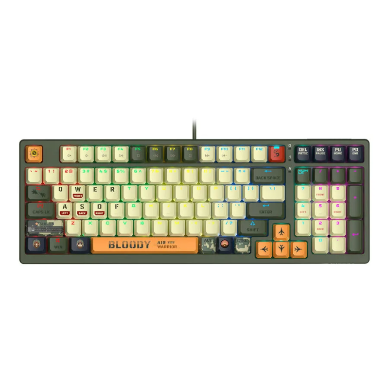 Клавиатура A4TECH Bloody S98 Aviator Gaming Mechanical (BLMS Red Switch, RGB, USB, US+Русская раскладка)