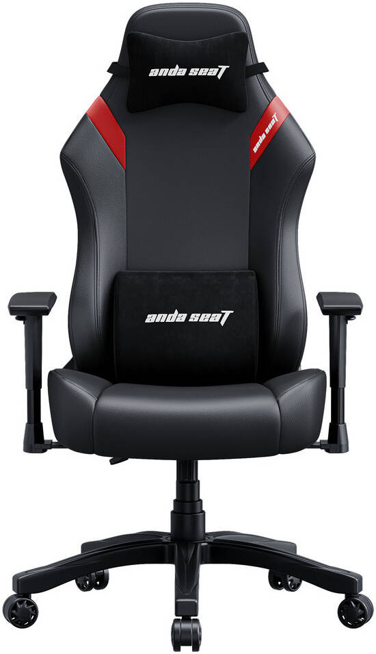 Игровое кресло AndaSeat Luna BLACK&RED (1D подлокотники, колёса 60 мм, экокожа)