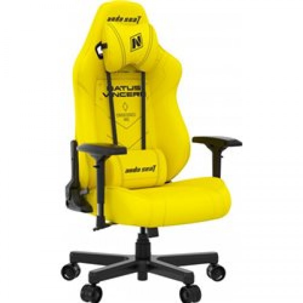 Игровое кресло AndaSeat NAVI Edition L YELLOW (4D подлокотники, колёса 60 мм, экокожа)