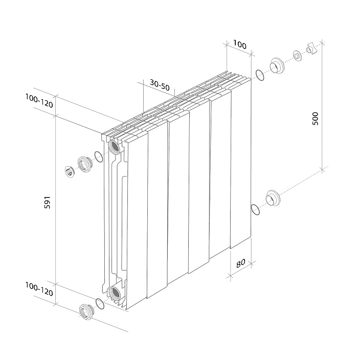 Радиатор Royal Thermo PianoForte 500 new/Bianco Traffico - 10 секц.