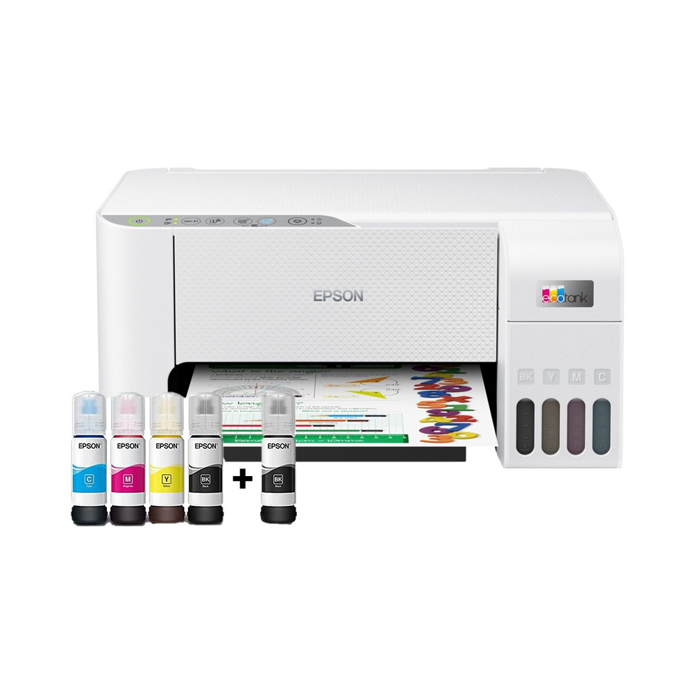 Epson L3256 | МФУ A4 | Wi-Fi | Печать 33/15 стр/мин | 5760x1440 dpi | Сканер 1200x2400 dpi | 5 чернил Ink103 | Белый